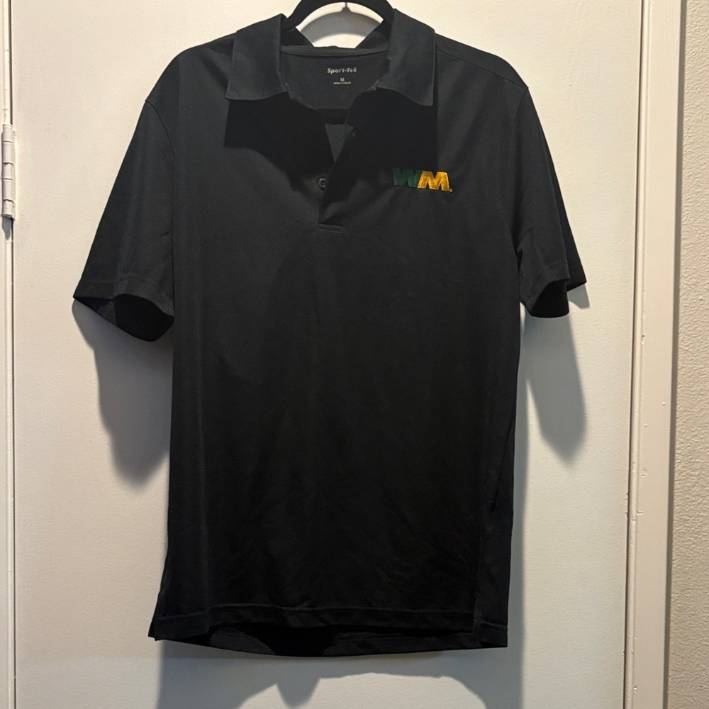 Sport-Tek Black Polo with Green and Gold WM Embroidery